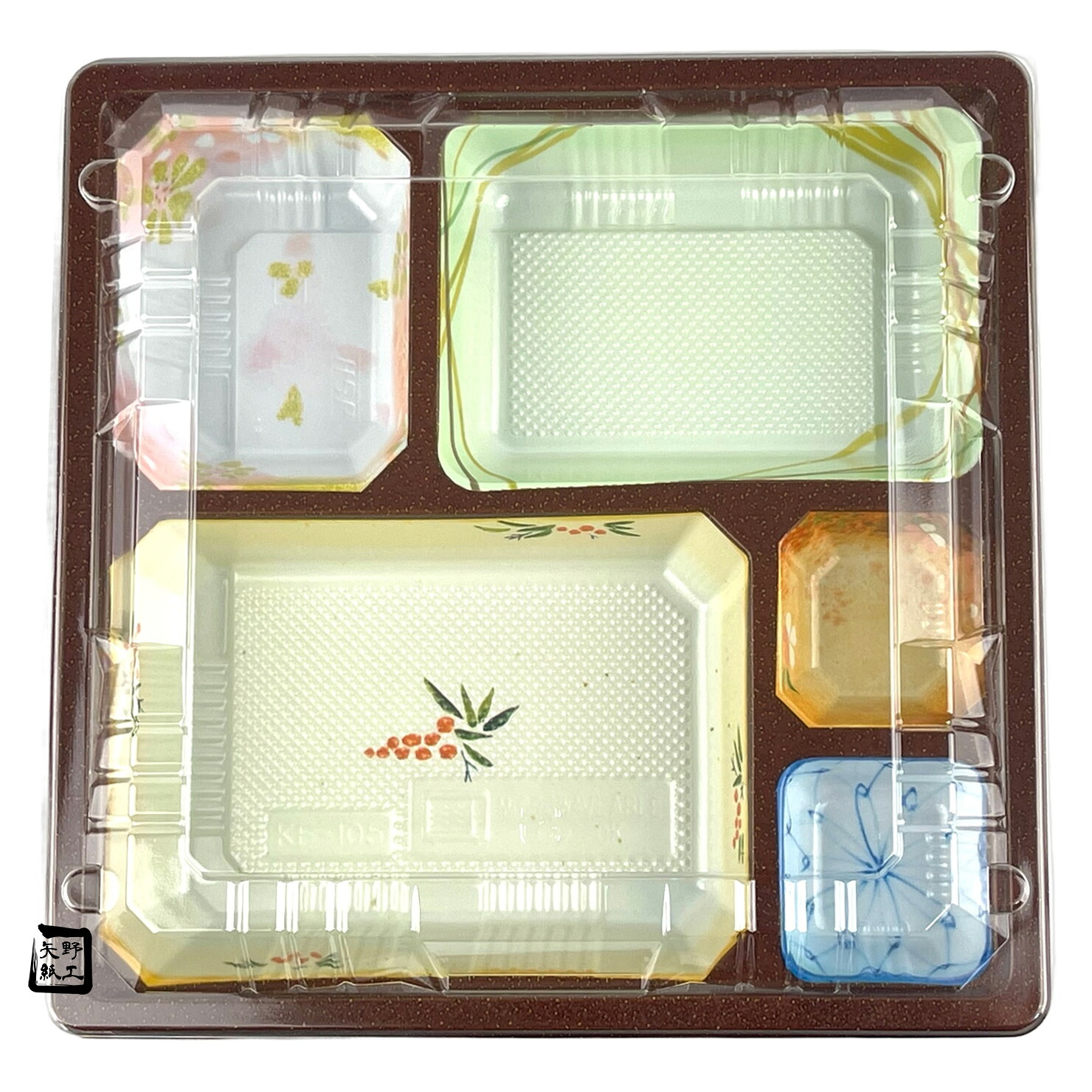 【屋号至要たる】弁当入れもの KF-105あやね 209×209×32粍 外嵌合 蓋仕掛ける 1仕掛ける各800枚入 北原産業