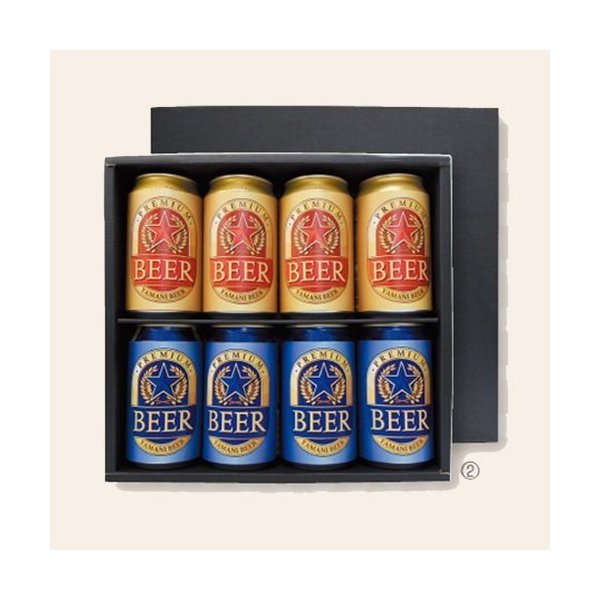 【屋号必須】缶ビール箱 K-1351 プレミアム缶ビール 8本 250×265×67mm 1ケース50枚入 ヤマニパッケージ