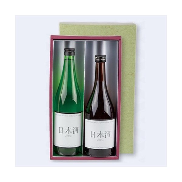 【屋号必須】日本酒・焼酎用ギフト箱 K-3180 地酒2本入(銀) 318×175×80mm 1ケース50枚入 ヤマニパッケージ|包材の蔵 店