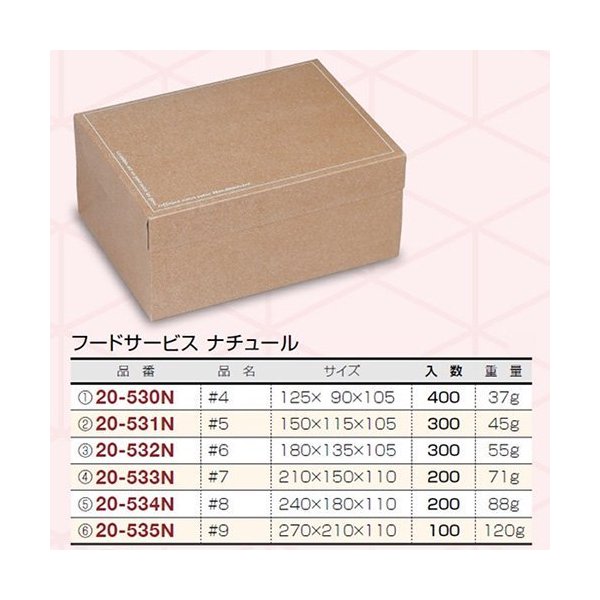【屋号必須】ケーキ箱 20-534N フードサービス ナチュール #8 240×180×110mm 1ケース200枚入 ヤマニパッケージ|包材の蔵 店