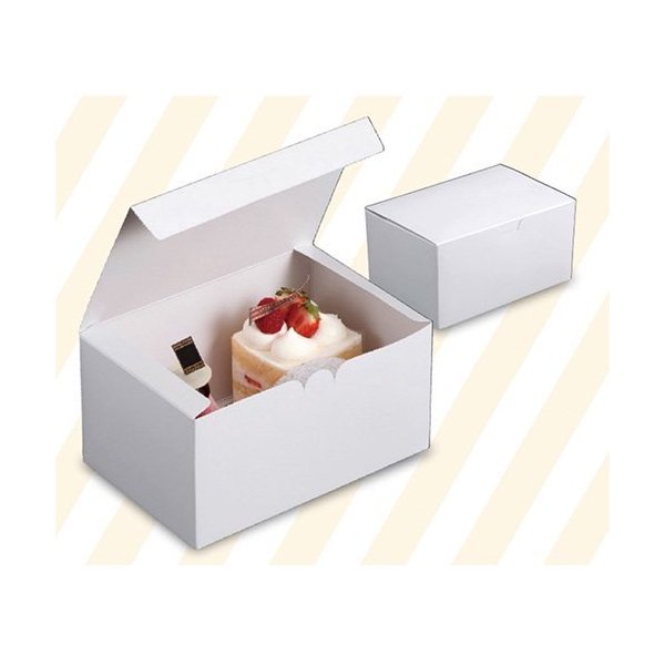 【屋号必須】ケーキ箱 20-6 白のワンタッチサービス箱 #5 150×105×90mm 1ケース500枚入 ヤマニパッケージ