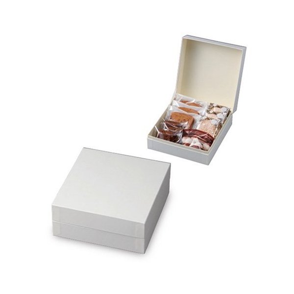 【屋号必須】洋菓子焼き菓子ギフト箱 20-2201 エクラン貼箱 ホワイト S 180×195×75mm 1ケース42枚入 ヤマニパッケージ|包材の蔵 店