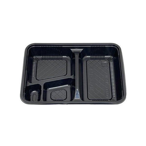 【屋号必須】弁当容器 M-53 黒 本体蓋セット 231×172×32mm 1ケース800枚入 エフピコチューパ|包材の蔵 店