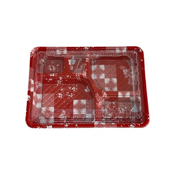 【屋号必須】弁当容器 CY-3-1 ゆたか赤 本体蓋セット 264×197×35mm 1ケース400枚入 CP520513 エフピコチューパ