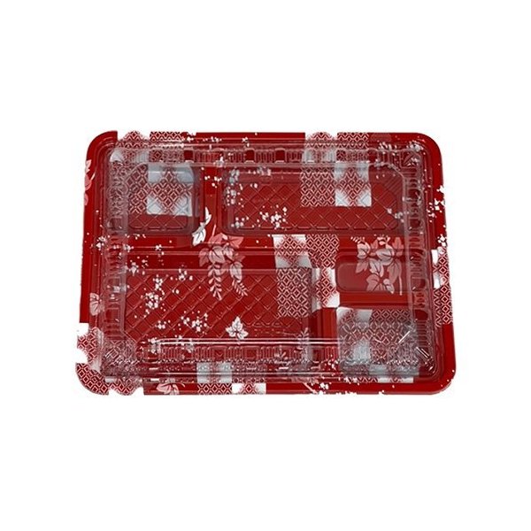 【屋号必須】弁当容器 CY-3-2 ゆたか赤 本体蓋セット 264×197×35mm 1ケース400枚入 CP520515 エフピコチューパ