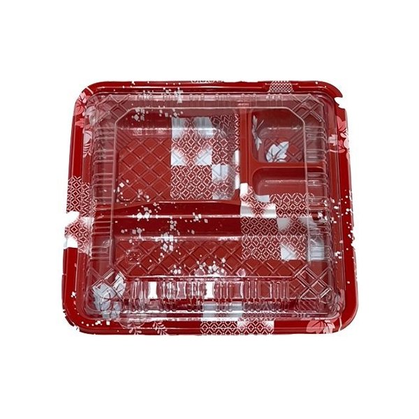 【屋号至要たる】弁当入れもの CY-5-1 ゆたか赤 本体蓋仕掛ける 190×190×34粍 1入れもの400枚入 CP520 エフピコチューパ