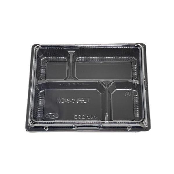 【屋号必須】弁当容器 松花堂 202 黒 本体高蓋セット 238×189×31mm 1ケース600枚入 エフピコチューパ|包材の蔵 店