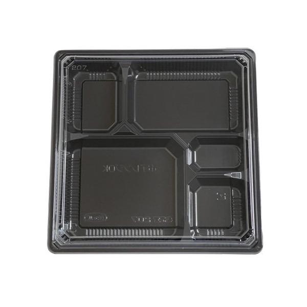【屋号必須】弁当容器 松花堂 207 黒 本体蓋セット 229×229×31mm 1ケース400枚入 エフピコチューパ