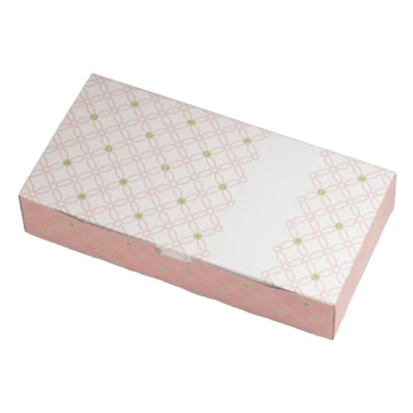 【屋号必須】和菓子用紙箱 19-652U ルミアサービス箱 七宝つなぎ うすべに色 8個 243&times;122&times;48mm 1ケース200枚入り ヤマニパッケージ｜包材の蔵　店
