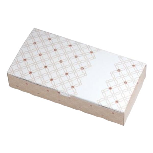 【屋号必須】和菓子用紙箱 19-652K ルミアサービス箱 七宝つなぎ くり色 8個 243×122×48mm 1ケース200枚入り ヤマニパッケージ