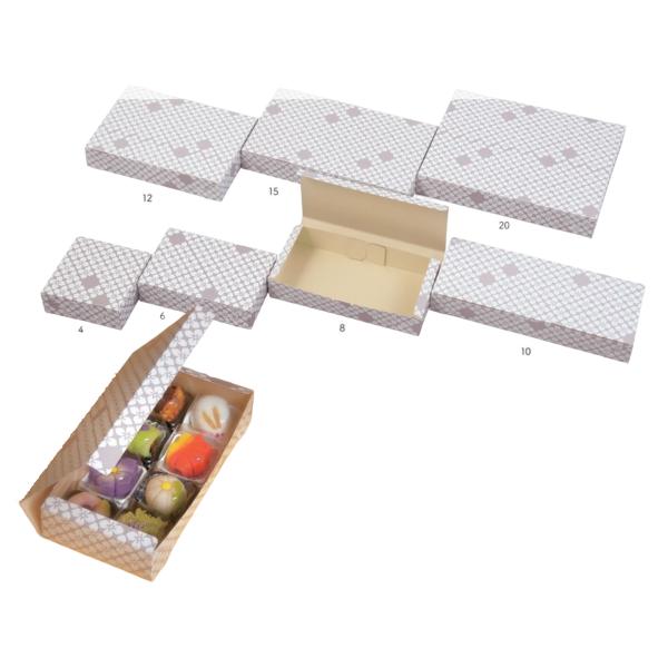 【値引有】【屋号必須】和菓子用サービス箱 20個用 和 C 白藤 20 300×240×45mm 1セット100枚 玉谷共栄堂 256020