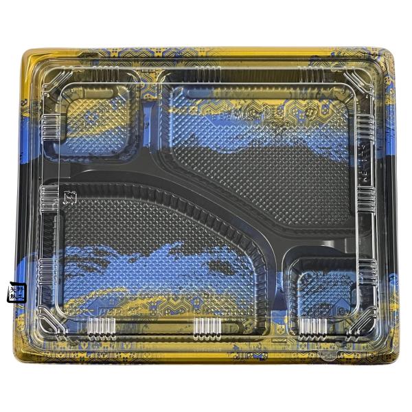 【屋号必須】弁当容器 KE-1B 青竜 240×202×34(フタ15)mm 内嵌合 本体蓋セット 1セット各800枚入 北原産業