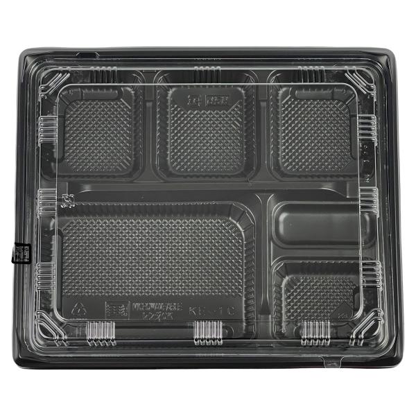【屋号必須】弁当容器 KE-1C 黒 240×202×34(フタ15)mm 内嵌合 本体蓋セット 1セット各800枚入 北原産業