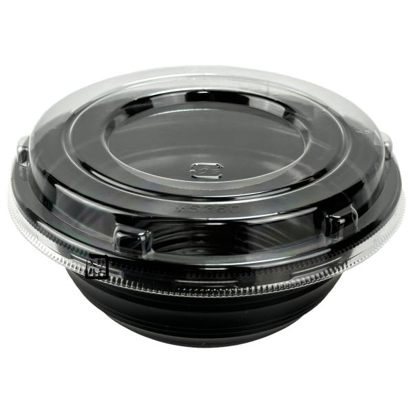 【屋号必須】丼容器 MS丼-360 黒 嵌合蓋セット(AP-360嵌合蓋) φ120×50mm 1ケース1200枚入 エフピコチューパ