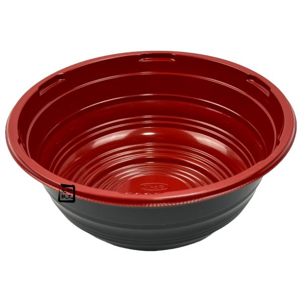 【屋号必須】丼容器 MS丼-360-B うるし赤 本体 φ133×54mm 1ケース1000枚入 エフピコチューパ|包材の蔵 店
