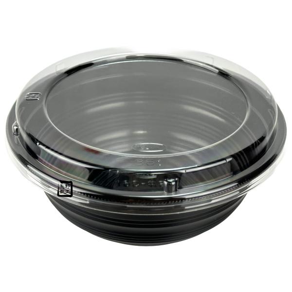 【屋号必須】丼容器 MS丼-361 黒 嵌合蓋セット(MS丼-361嵌合蓋) φ152×61mm 1ケース800枚入 エフピコチューパ