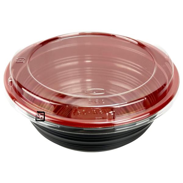 【屋号必須】丼容器 MS丼-361 うるし赤 嵌合蓋セット(MS丼-361嵌合蓋) φ152×61mm 1ケース800枚入 エフピコチューパ