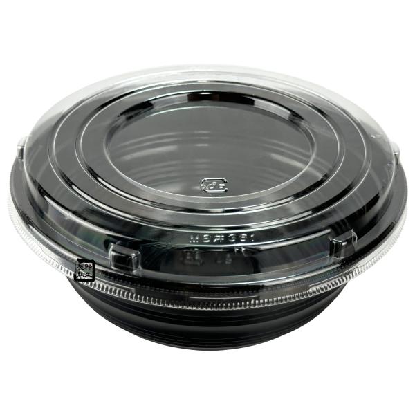 【屋号必須】丼容器 MS丼-361 黒 嵌合蓋セット(AP-361/JC-361 兼用嵌合蓋) φ152×61mm 1ケース800枚入 エフピコチューパ|包材の蔵 店