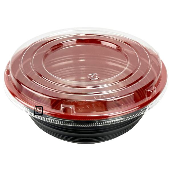 【屋号必須】丼容器 MS丼-361 うるし赤 嵌合蓋セット(AP-361/JC-361 兼用嵌合蓋) φ152×61mm 1ケース800枚入 エフピコチューパ
