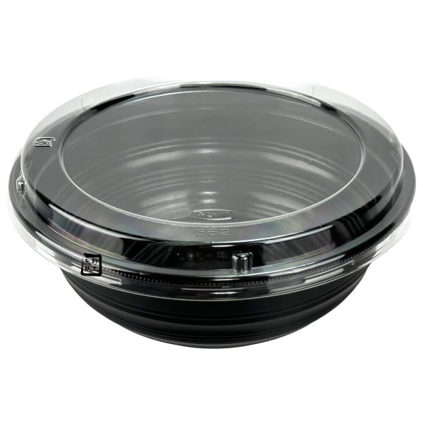【屋号必須】丼容器 MS丼-362 黒 嵌合蓋セット(MS丼-362嵌合蓋) φ168×62mm 1ケース800枚入 エフピコチューパ
