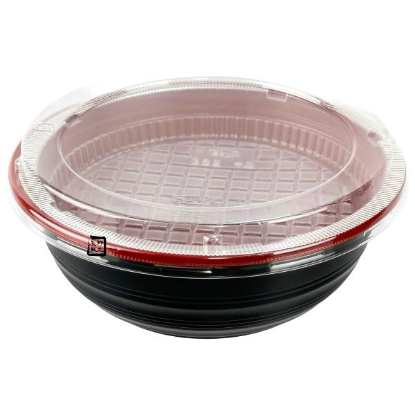 【屋号至要たる】丼入れもの MS丼-362 うるし赤 中皿嵌合蓋仕掛ける(MS丼-362嵌合蓋、362中皿) φ168×62粍 1入れもの800枚入 エフピコチューパ