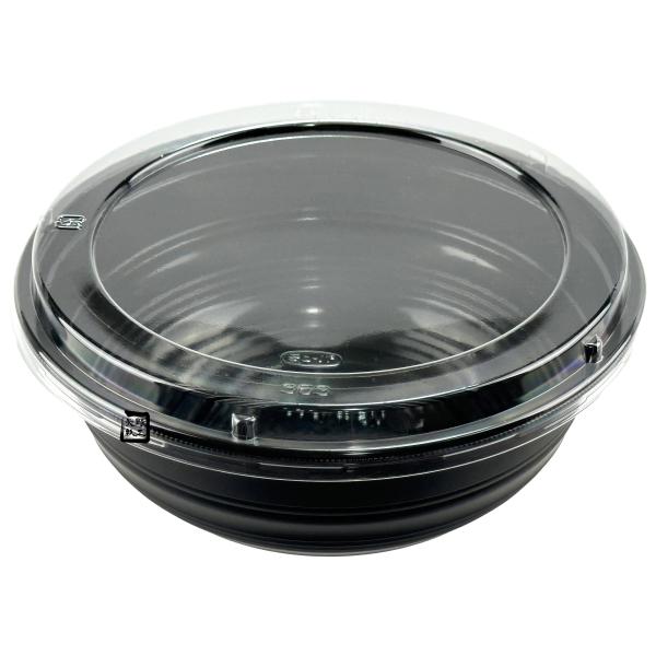 【屋号必須】丼容器 MS丼-363 黒 嵌合蓋セット(MS丼-363嵌合蓋) φ188×73mm 1ケース600枚入 エフピコチューパ