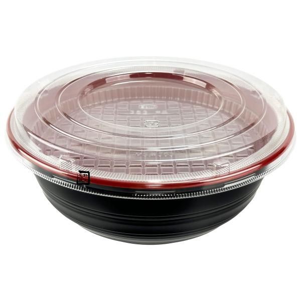 【屋号至要たる】丼入れもの MS丼-363 うるし赤 中皿嵌合蓋仕掛ける(AP-363/JC-363兼用嵌合蓋、363中皿) φ188×73粍 1入れもの600枚入 エフピコチューパ