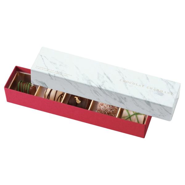 【屋号必須】チョコレートボックス 20-2512 シャルマン 5個用 白 207×42×33mm 1ケース100枚入 ヤマニパッケージ チョコレート箱|包材の蔵 店