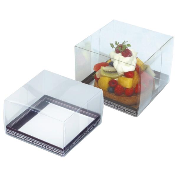 【屋号必須】デコレーションケーキ箱 20-308B クリスタルガトー150角 90H アルミ台紙付 150&times;150&times;90mm 1ケース100枚入 ヤマニパッケージ｜包材の蔵　店