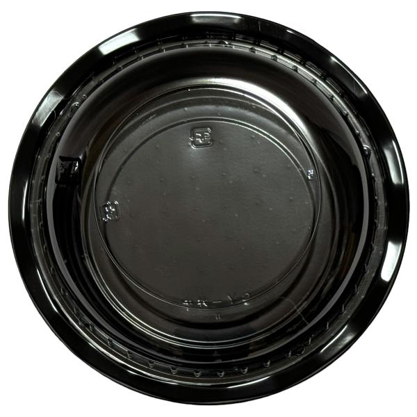 【屋号必須】丼容器 CY-丼 中 黒 嵌合蓋セット φ177×41mm 1セット各600枚入 エフピコチューパ|包材の蔵 店