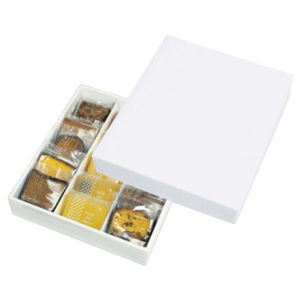 【屋号必須】20-646 グロスホワイトBOX 15個用 230×265×50mm 1ケース50枚入 ヤマニパッケージ 洋菓子焼き菓子ギフト箱用