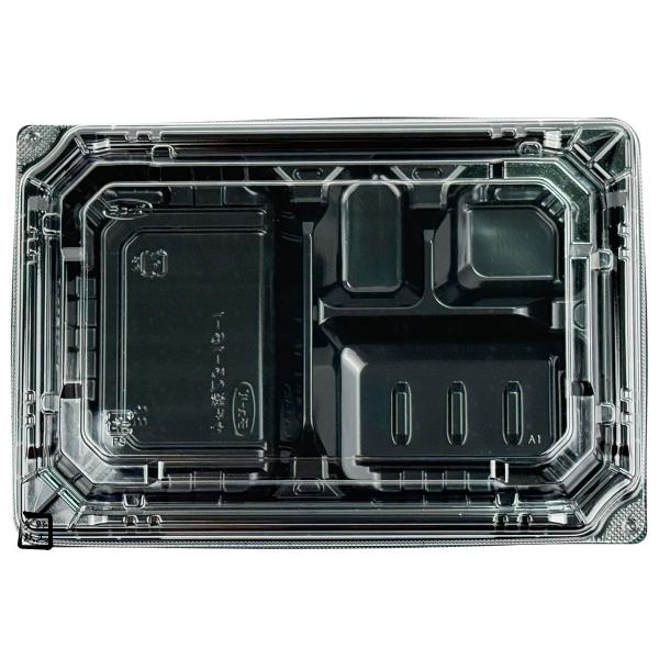 【屋号至要たる】弁当入れもの カチ楽 23-16-1 黒 澄み切った蓋仕かける 234×160×32粍 1仕かける各600枚入 エフピコチューパ