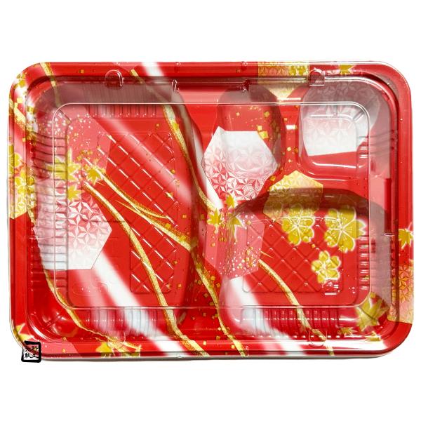 【屋号至要たる】弁当入れもの CR-1-1 かなで赤 澄み切った蓋仕かける 230×170×27粍 1仕かける各600枚入 エフピコチューパ