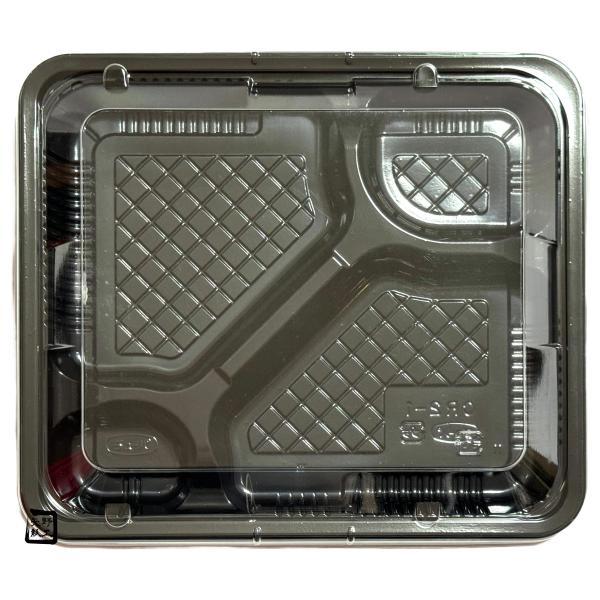 【屋号必須】弁当容器 CR-2-1 黒 透明蓋セット 230×200×27mm 1セット各600枚入 エフピコチューパ 20,025円