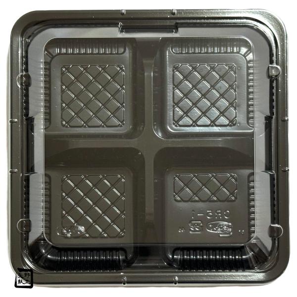 【屋号至要たる】弁当入れもの CR-5-1 黒 澄み切った蓋仕かける 208×208×34粍 1仕かける各600枚入 エフピコチューパ