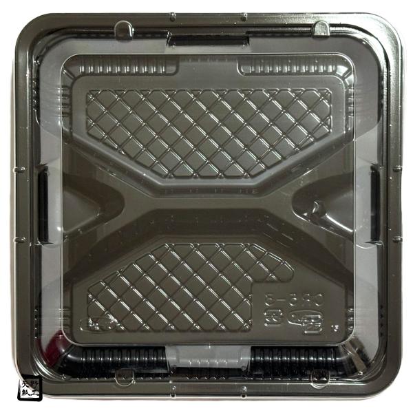 【屋号至要たる】弁当入れもの CR-5-3 黒 澄み切った蓋仕かける 208×208×34粍 1仕かける各600枚入 エフピコチューパ