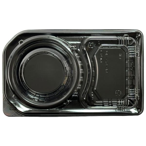 【屋号必須】デリカランチ DL-25-15 黒 透明蓋セット 250×153×35mm 1セット各600枚入 CP580272 CP580286 エフピコチューパ 弁当容器