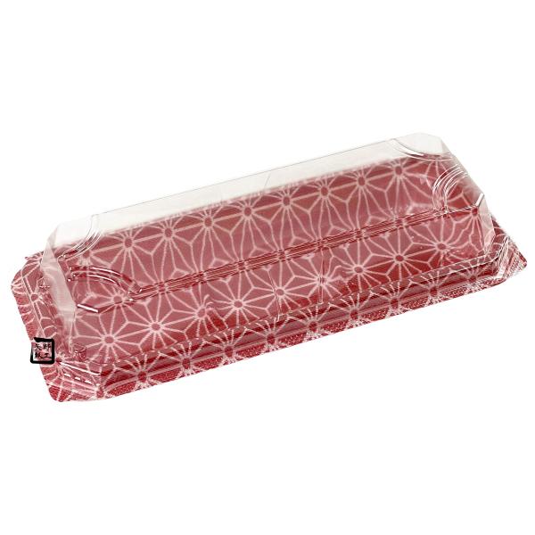 【屋号必須】和菓子容器 3個用 APW-3-1 エンジ紋 192&times;82&times;40mm 1ケース1200枚入 エフピコチューパ｜包材の蔵　店 25,660円