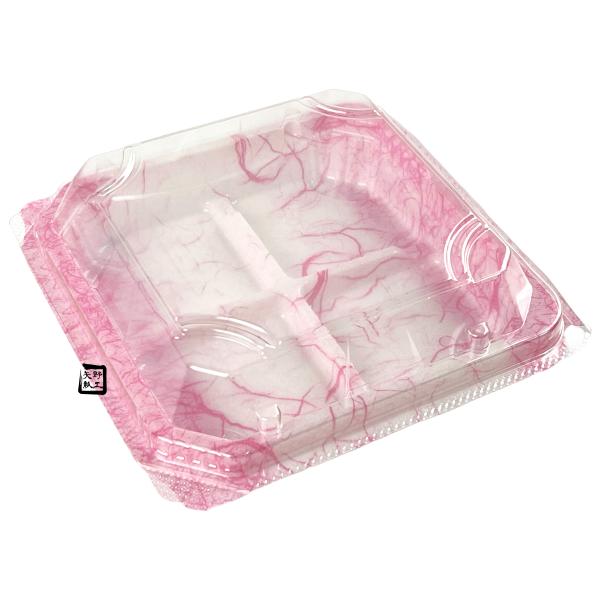 【屋号必須】和菓子容器 4個用 APW-4-2 雲龍ピンク 125×124×37mm 1ケース1200枚入 エフピコチューパ