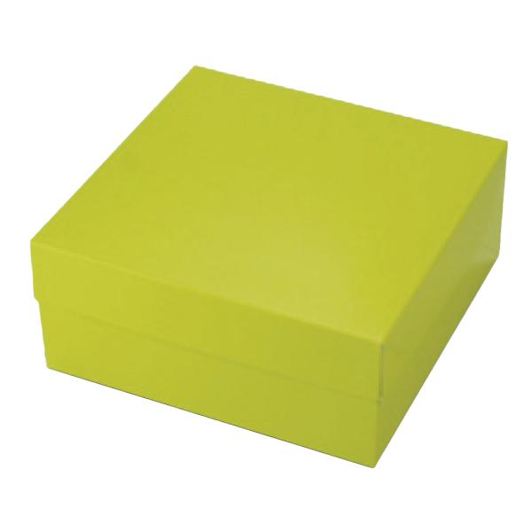 【屋号必須】バームクーヘン用紙箱 20-435GR カラースクエア150 グリーン 150×150×65mm 1ケース200枚入 ヤマニパッケージ