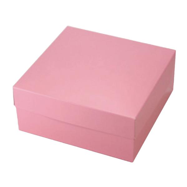 【屋号必須】バームクーヘン用紙箱 20-435PI カラースクエア150 ピンク 150×150×65mm 1ケース200枚入 ヤマニパッケージ