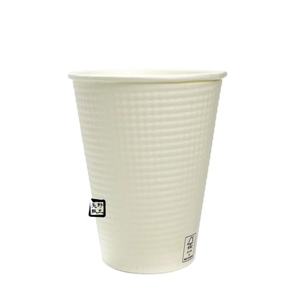 【屋号必須】C3425EAFS FMX エンボスカップ ホワイト 340ml 12oz 1ケース1250個入り SUNNAP 紙コップ 断熱カップ