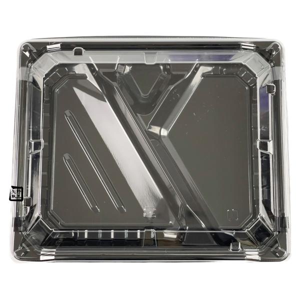 【屋号必須】弁当容器 MS角弁 23-19-2 黒 透明蓋セット 234×194×33mm 1セット各600枚入 エフピコチューパ|包材の蔵 店