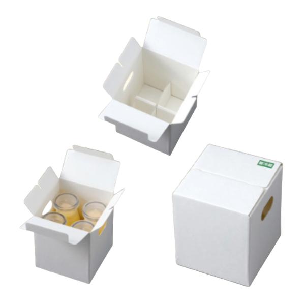 【屋号必須】プリン箱 20-268 エコ牛乳瓶90cc 4本箱 110×105×125mm 1ケース100枚入 ヤマニパッケージ 洋菓子用紙箱 10,492円