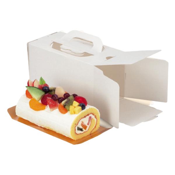 【屋号至要たる】ロールケーキ箱 DE-91 エコ渦巻き6寸合切袋金裏張り付 200×100×115粍 1入れもの100枚入 ヤマニパッケージ