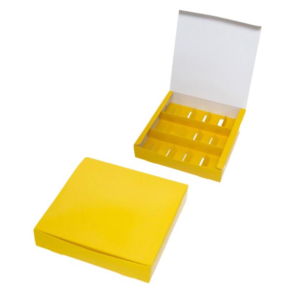 【屋号必須】スフレ箱 20-767 スフレBOX イエロー 15個用 220×221×46mm 1ケース100枚入 ヤマニパッケージ