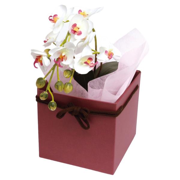 【屋号必須】フラワーケース F-391 スクエアBOX 4寸 ワインレッド 115×115×140mm 1ケース100枚入 花用紙箱 13,108円