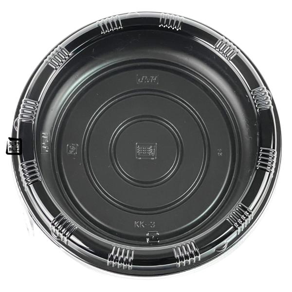 【屋号至要たる】弁当入れもの KK-3 黒 本体蓋仕掛ける 194φ×41(フタ16)粍 外嵌合 1仕掛ける各800枚入 北原産業