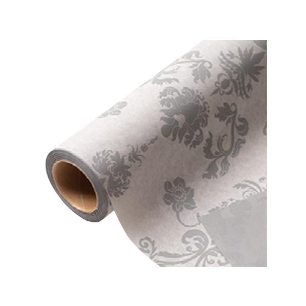 【屋号必須】花用 ラッピングペーパー バロック 2 03 グレー 65cm×20m巻 1ケース20本入り 336868 星野 BAROQUE