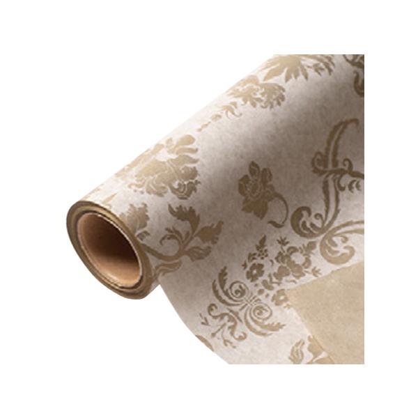 【屋号必須】花用 ラッピングペーパー バロック 2 06 ゴールド 65cm×20m巻 1ケース20本入り 336876 星野 BAROQUE